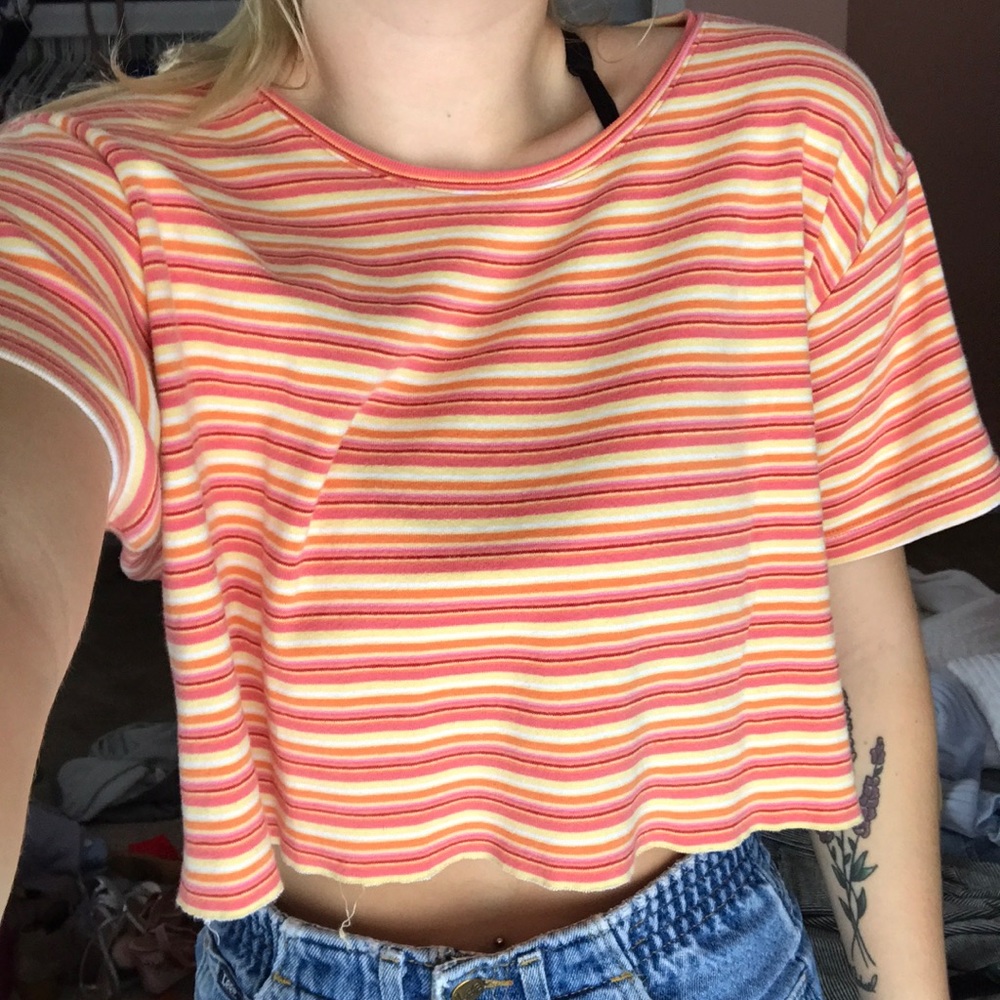 Striped crop shirt